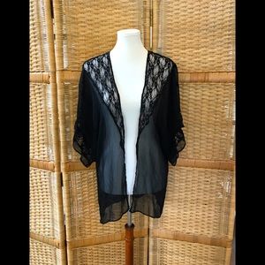 Lacy sheer kimono cover up